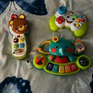 Fisher Price and VTech Baby Toys - Controller,Play Phone, and Musical Elephant🐘